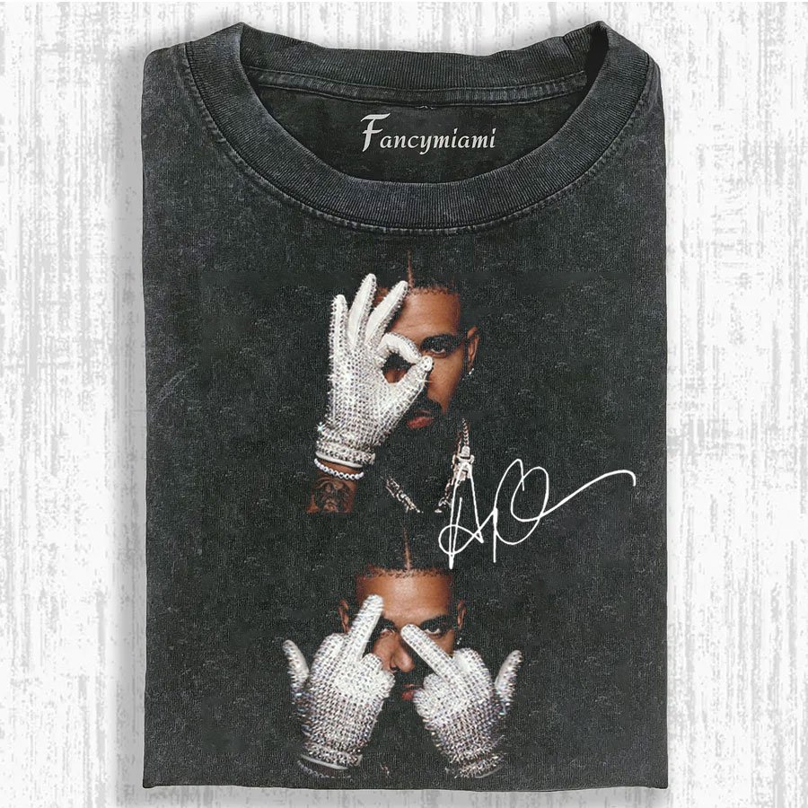 Drake Rhinestone Glove Covering Eye Tee Drake Rhinestone Glove Covering Eye Tee