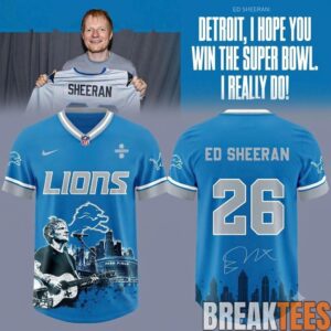 Ed Sheeran x Detroit Lions Ford Field Football Jersey 2