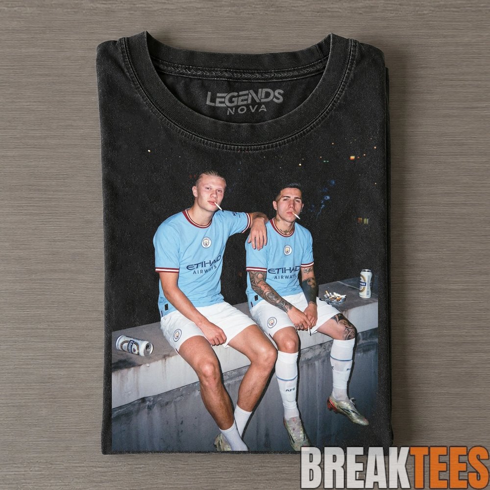 Erling Haaland & Enzo Fernandez Locker Room Hangout Tee Erling Haaland & Enzo Fernandez Locker Room Hangout Tee