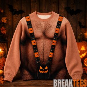 Funny Hairy Chest Halloween 2026 Ugly Sweater