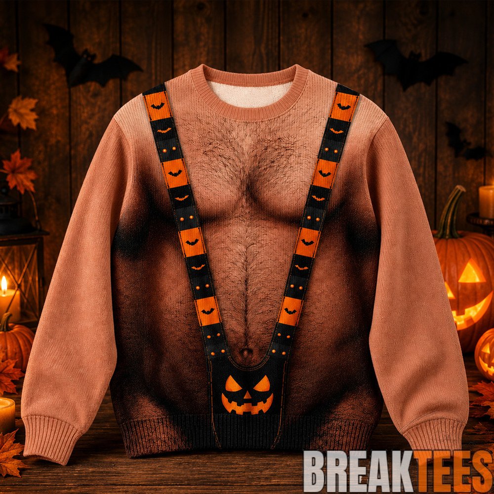 Funny Hairy Chest Halloween 2026 Ugly Sweater Funny Hairy Chest Halloween 2026 Ugly Sweater