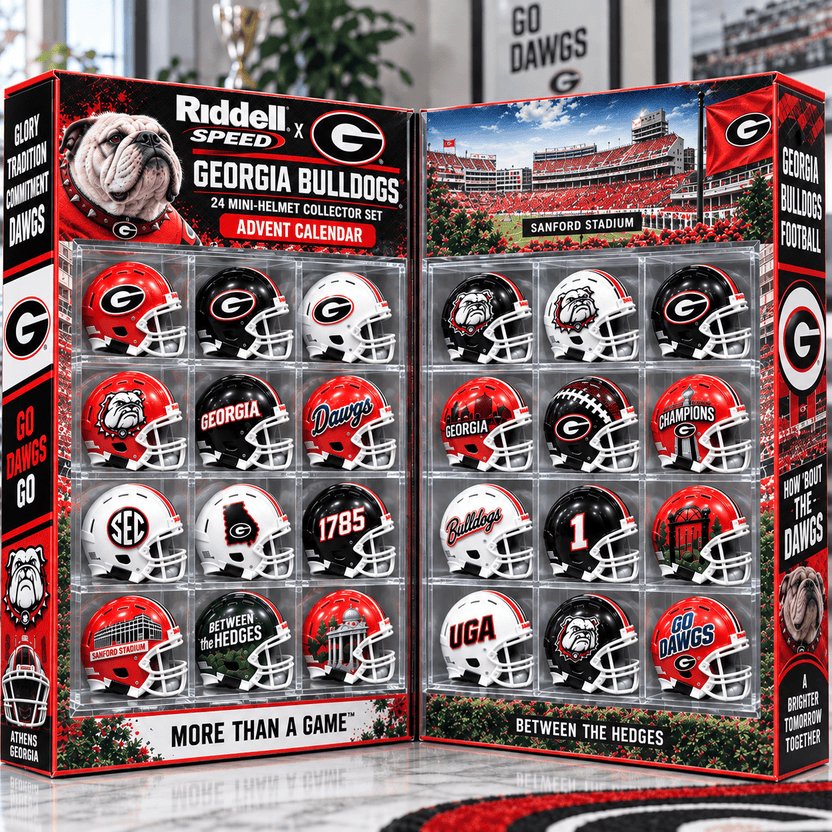 Georgia Bulldogs Mini Helmet Advent Calendar 2026 – 24 Mini Helmet Collector Set Georgia Bulldogs Mini Helmet Advent Calendar 2026 – 24 Mini Helmet Collector Set
