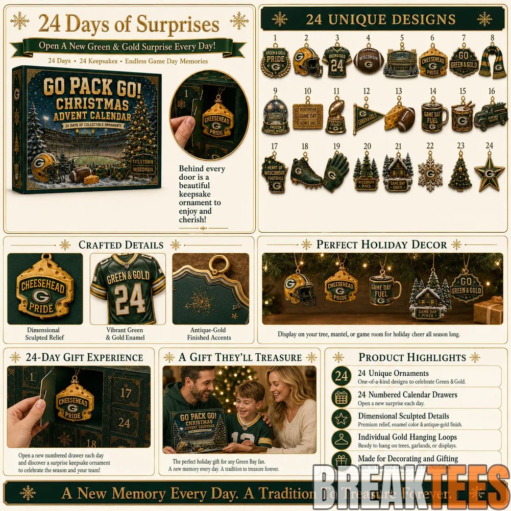 Green Bay Packers Go Pack Go! 2026 Christmas Advent Calendar Green Bay Packers Go Pack Go! 2026 Christmas Advent Calendar