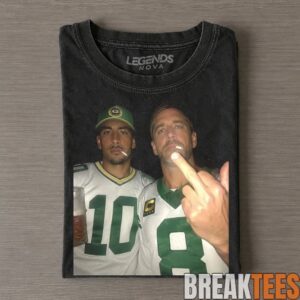 Green Bay Packers Jordan Love & Josh Jacobs Drinking & Middle Finger Tee