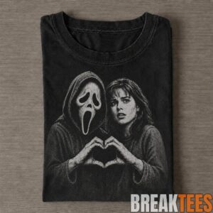 Halloween Ghostface Scream Horror Movie Heart Vintage Tee