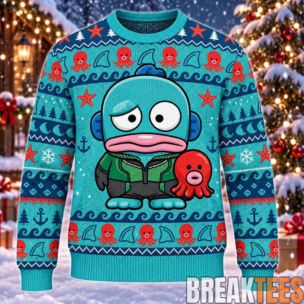 Hello Kitty And Friends Sanrio x The Boys Hangyodon As The Deep Ugly Christmas Sweater 2026 Hello Kitty And Friends Sanrio x The Boys Hangyodon As The Deep Ugly Christmas Sweater 2026