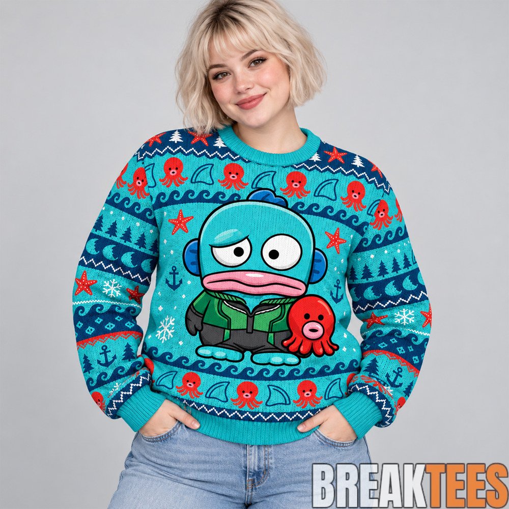 Hello Kitty And Friends Sanrio x The Boys Hangyodon As The Deep Ugly Christmas Sweater 2026 Hello Kitty And Friends Sanrio x The Boys Hangyodon As The Deep Ugly Christmas Sweater 2026