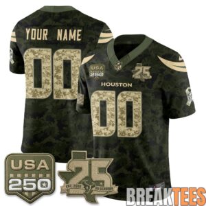 Houston Texans 2026 Salute to Service Edition Custom Football Jersey - Stitched 2