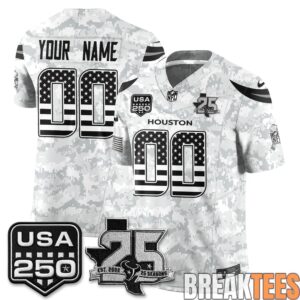 Houston Texans 2026 Salute to Service Edition Custom Football Jersey - Stitched 3