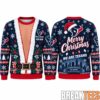 Funny Hairy Chest Wreath and Red Bow Ugly Christmas Sweater