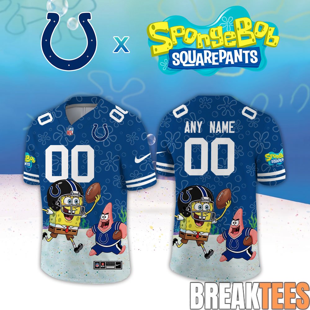 Indianapolis Colts 2026 SpongeBob Squarepants Custom Football Jersey Indianapolis Colts 2026 SpongeBob Squarepants Custom Football Jersey
