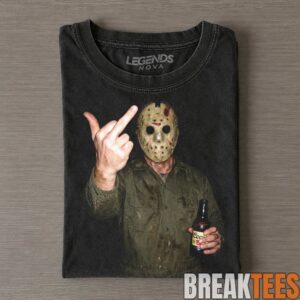 Jason Voorhees Vintage Horror Movie Graphic Middle Finger Tee