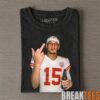 Kansas City Chiefs Patrick Mahomes & Travis Kelce Drinking & Middle Finger Tee