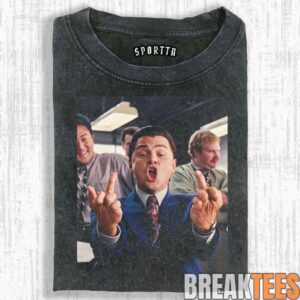 LEONARDO DICAPRIO MIDDLE FINGER FUNNY T-SHIRT