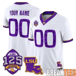 LSU Tigers ‘Silent Season of 1918’ Vapor Limited Custom Jersey – Louisiana Patch – Stitched