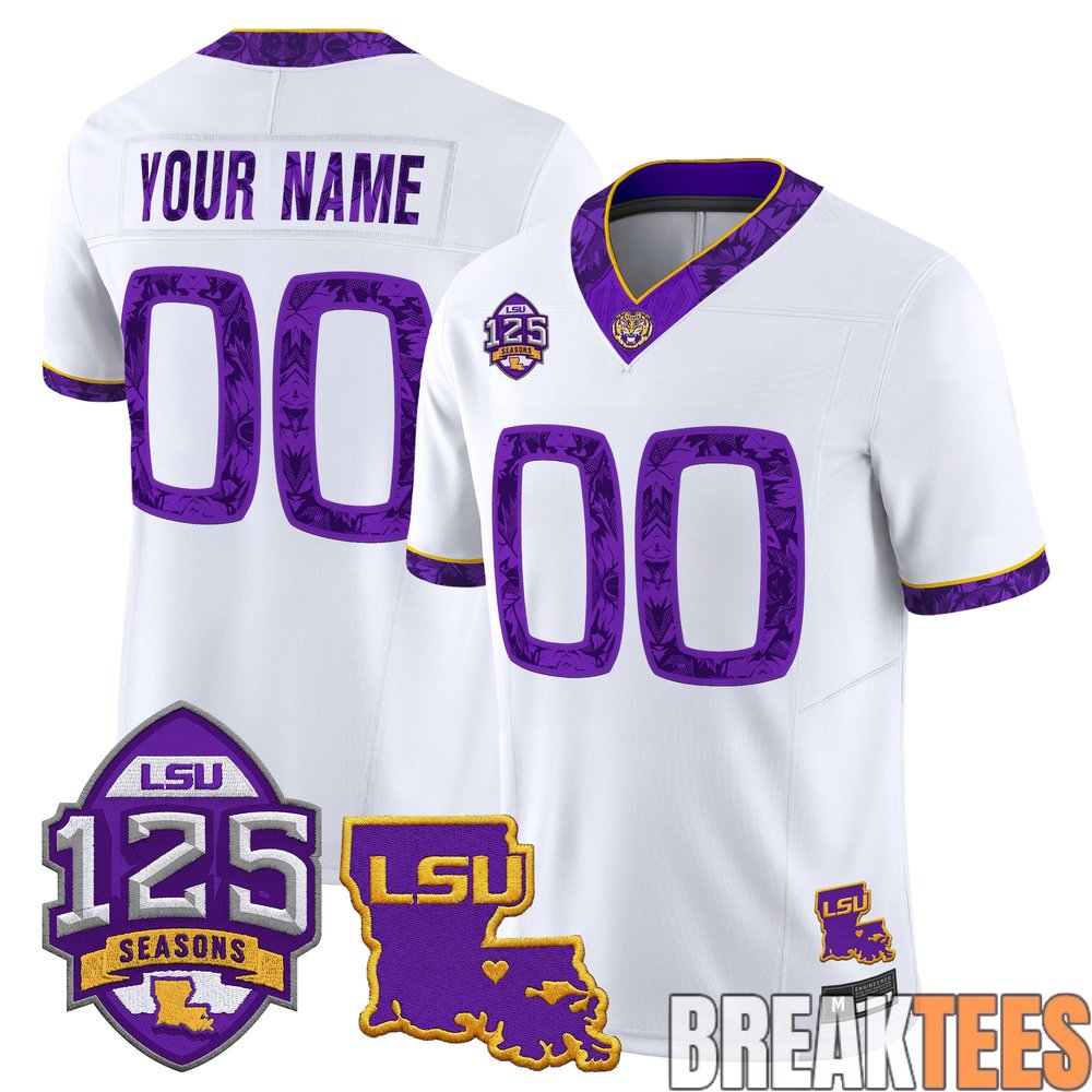 LSU Tigers ‘Silent Season of 1918’ Vapor Limited Custom Jersey – Louisiana Patch – Stitched LSU Tigers ‘Silent Season of 1918’ Vapor Limited Custom Jersey – Louisiana Patch – Stitched