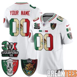 Las Vegas Raiders 3X Champs Mexico Football Jersey - Stitched 1 Las Vegas Raiders 3X Champs Mexico Football Jersey - Stitched 1