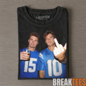 Los Angeles Chargers All Players Drinking & Middle Finger Tee