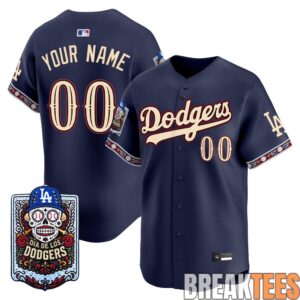 Los Angeles Dodgers Día de los Muertos Vapor Premier Limited Custom Jersey - Stitched