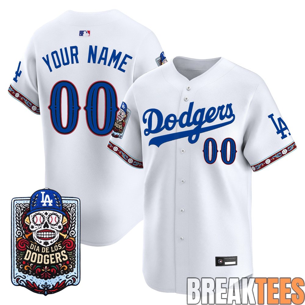 Los Angeles Dodgers Día de los Muertos Vapor Premier Limited Custom Jersey – Stitched Los Angeles Dodgers Día de los Muertos Vapor Premier Limited Custom Jersey – Stitched
