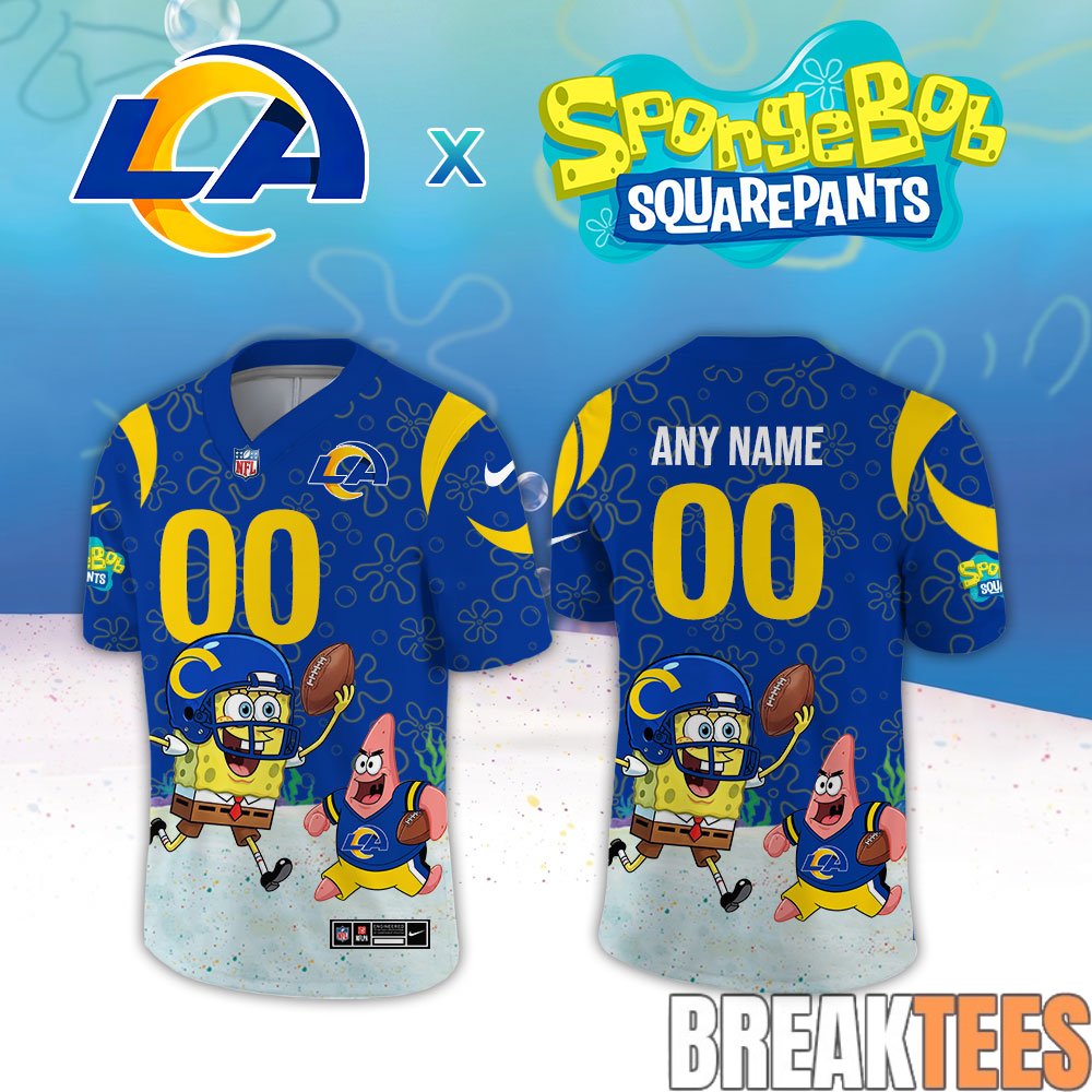 Los Angeles Rams x SpongeBob Squarepants Custom Jersey Los Angeles Rams x SpongeBob Squarepants Custom Jersey