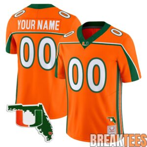 Miami Hurricanes Throwback Vapor Limited Custom Jersey - Florida Patch - Stitched 2