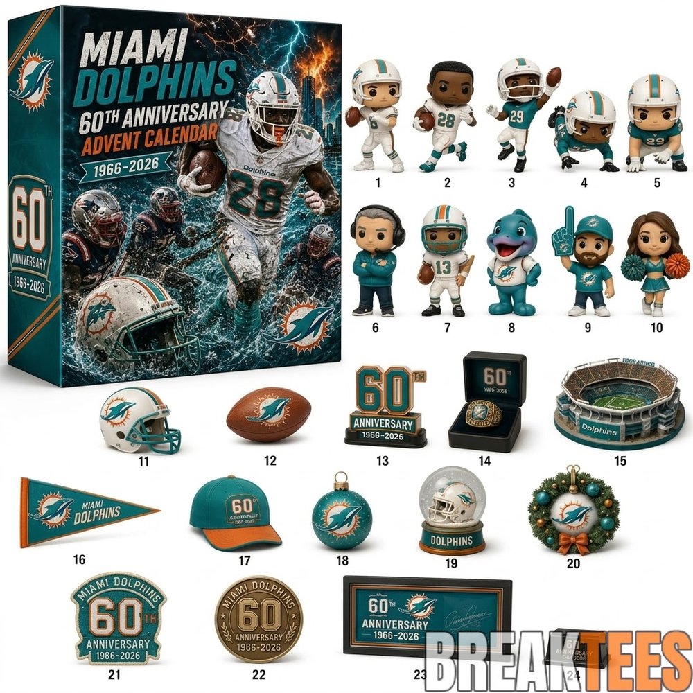Miami Dolphins 60th Anniversary 2026 Advent Calendar Special Edition Miami Dolphins 60th Anniversary 2026 Advent Calendar Special Edition