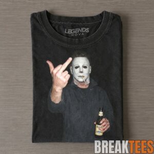 Michael Myers Vintage Horror Movie Graphic Middle Finger Tee