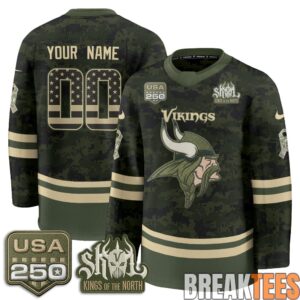 Minnesota Vikings 2026 Salute To Service Custom Hockey Jersey - Printed 1