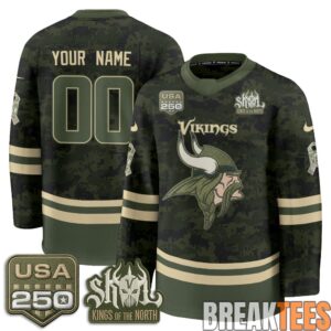 Minnesota Vikings 2026 Salute To Service Custom Hockey Jersey - Printed 2
