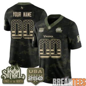 Minnesota Vikings 2026 Salute to Service Custom Football Jersey - Stitched 1