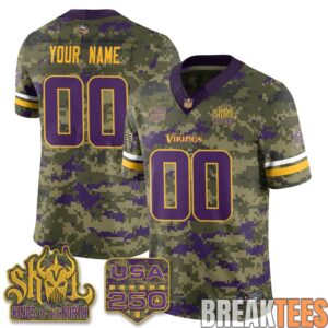 Minnesota Vikings 2026 Salute to Service Custom Football Jersey - Stitched 3