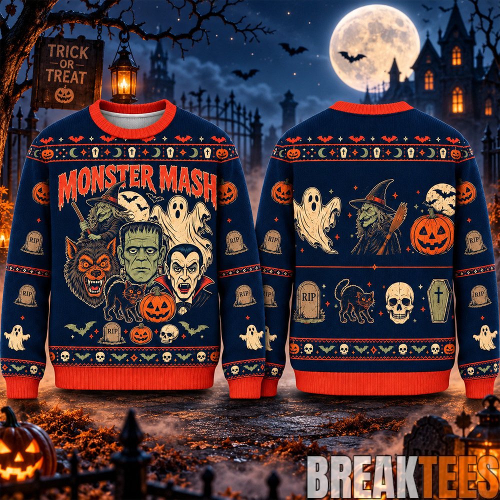 Monster Mash Halloween 2026 Spooky Ugly Sweater for Halloween Fans Monster Mash Halloween 2026 Spooky Ugly Sweater for Halloween Fans