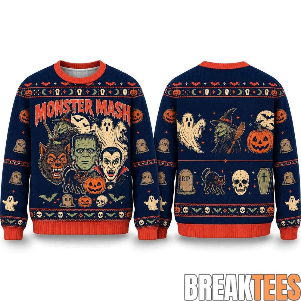 Monster Mash Halloween 2026 Spooky Ugly Sweater for Halloween Fans Monster Mash Halloween 2026 Spooky Ugly Sweater for Halloween Fans