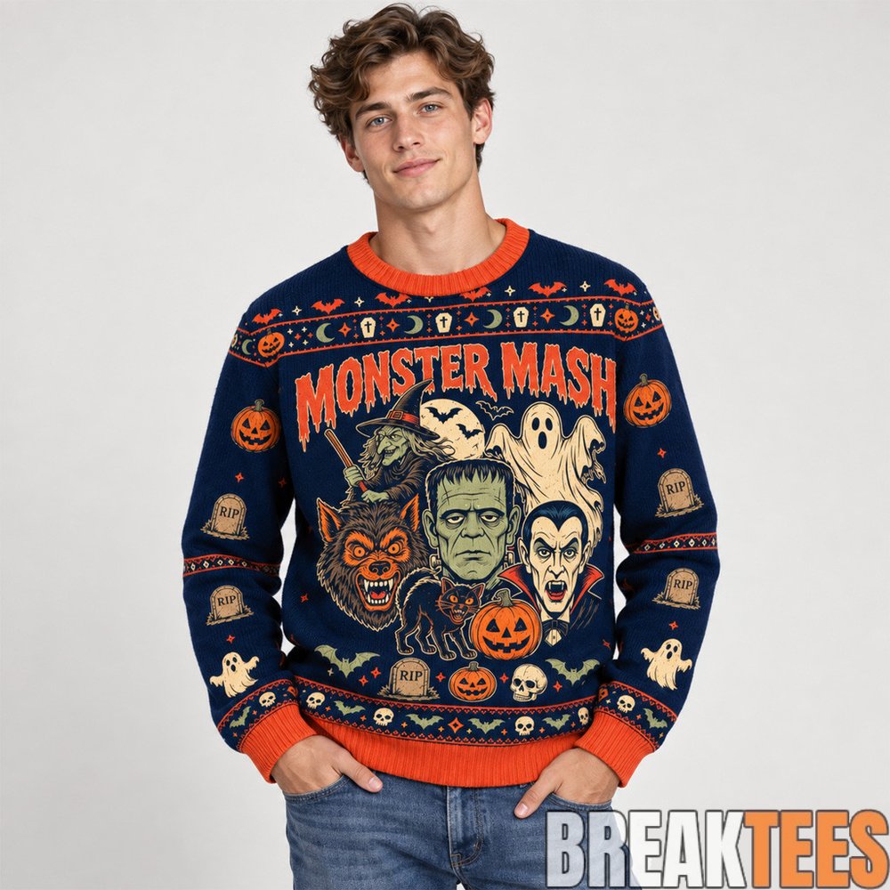 Monster Mash Halloween 2026 Spooky Ugly Sweater for Halloween Fans Monster Mash Halloween 2026 Spooky Ugly Sweater for Halloween Fans