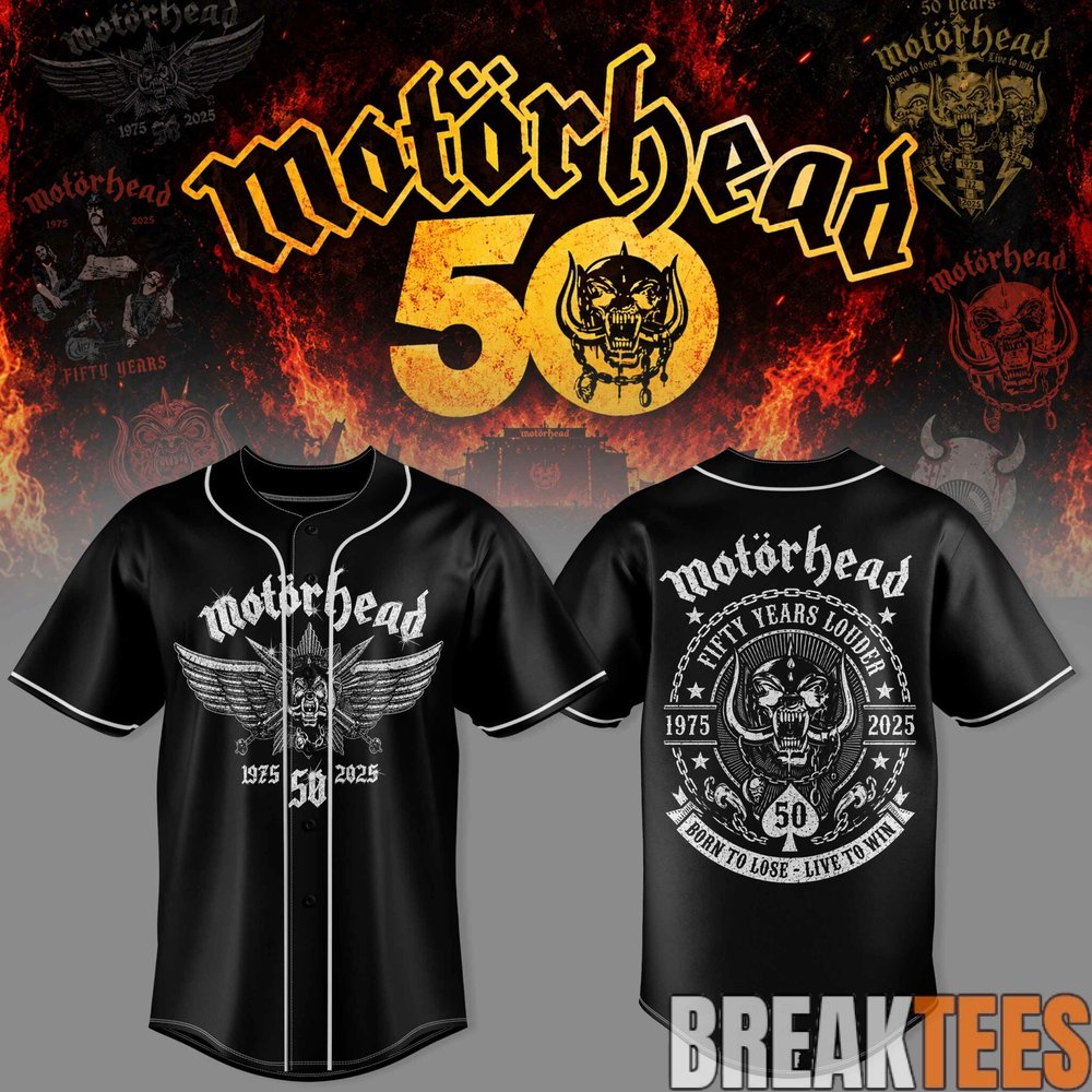 Motorhead 50 Years Anniversary Collections Baseball Jersey – Special Edition Motorhead 50 Years Anniversary Collections Baseball Jersey – Special Edition