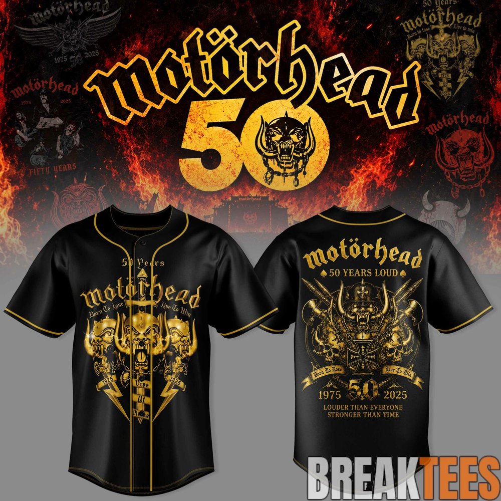 Motorhead 50 Years Anniversary Collections Baseball Jersey – Special Edition Motorhead 50 Years Anniversary Collections Baseball Jersey – Special Edition
