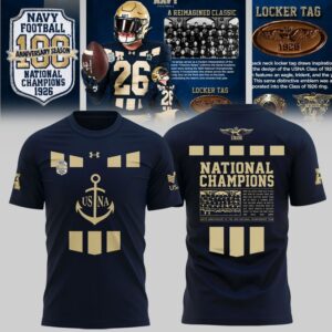 Navy Midshipmen 100th Anniversary National Champions T-Shirt
