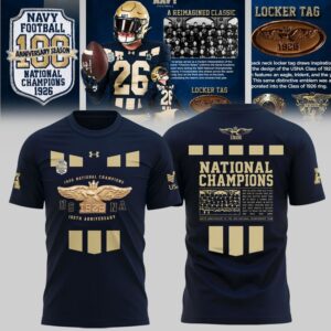 Navy Midshipmen 100th Anniversary National Champions T-Shirt 1
