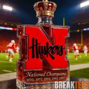 Nebraska Cornhuskers 5-Time National Champions Whiskey Decanter 1