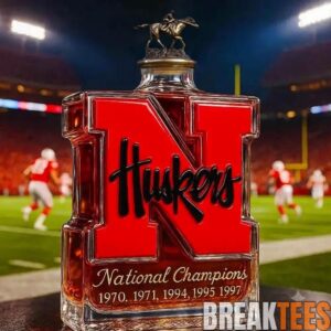 Nebraska Cornhuskers 5-Time National Champions Whiskey Decanter 3