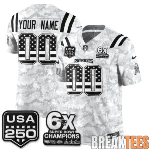 New England Patriots 2026 Salute to Service Custom Football Jersey - Stitched 2