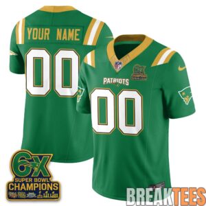 New England Patriots Irish Edition Custom Football Jersey - Stitched 2 New England Patriots Irish Edition Custom Football Jersey - Stitched 2