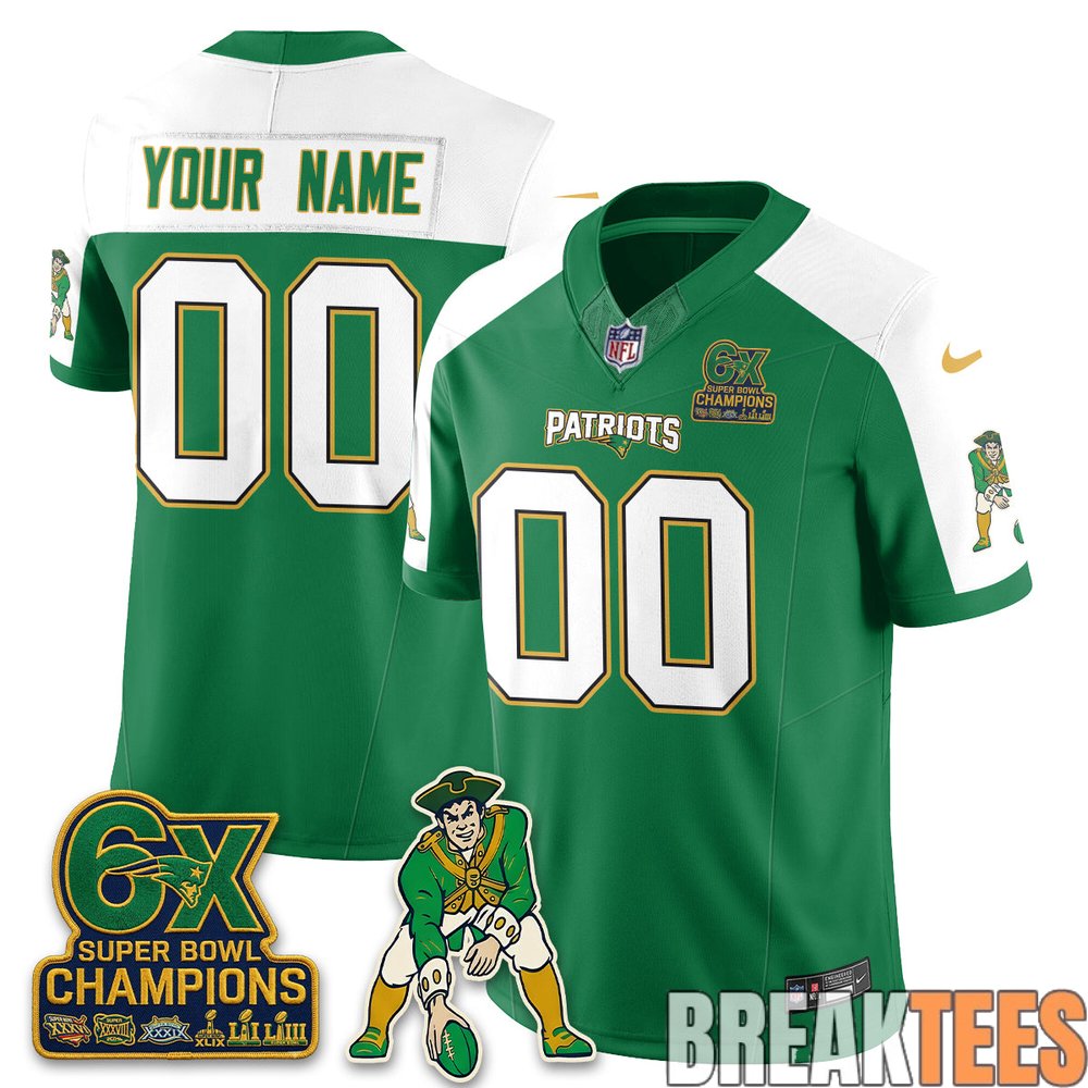 New England Patriots Irish Edition Custom Football Jersey – Stitched New England Patriots Irish Edition Custom Football Jersey – Stitched