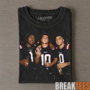 New England Patriots Stefon Diggs, Drake Maye & Christian Gonzalez Middle Finger Tee