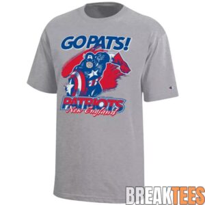 New England Patriots x Captain America 2026 Go Pats! Graphic T-Shirt