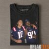 New England Patriots Drake Maye & Stefon Diggs Smoking on the Bench Tee New England Patriots Drake Maye & Stefon Diggs Smoking on the Bench Tee