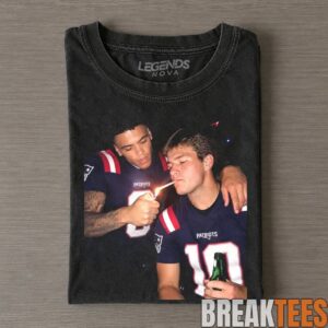 New England Patriots Stefon Diggs & Drake Maye Smoking & Drinking Tee