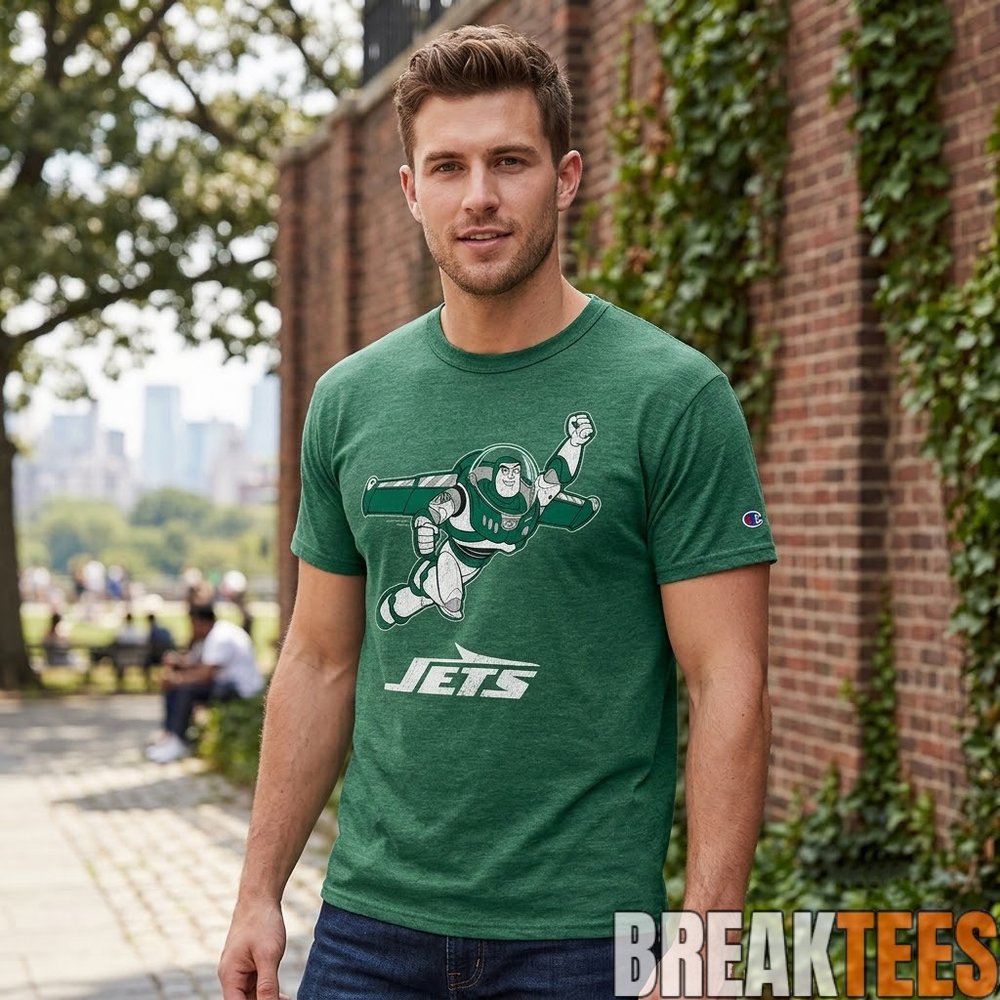 New York Jets x Buzz Lightyear 2026 Graphic T-Shirt New York Jets x Buzz Lightyear 2026 Graphic T-Shirt