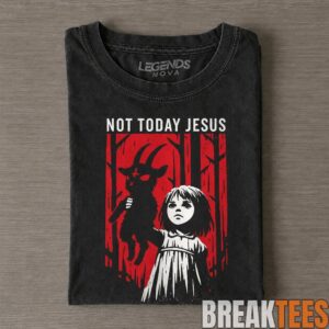 Not Today Jesus Baphomet Goat Design Gothic Graphic T-Shirt